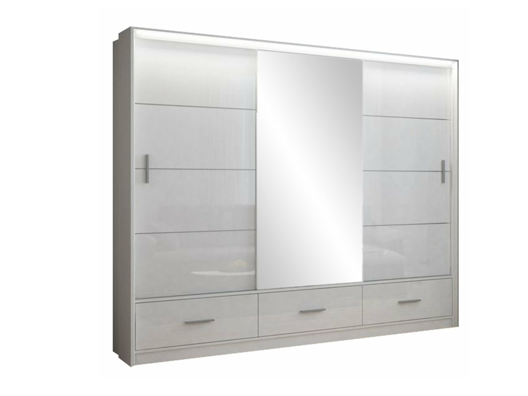 Armadio Honolulu 203 (Bianco lucido + Bianco)