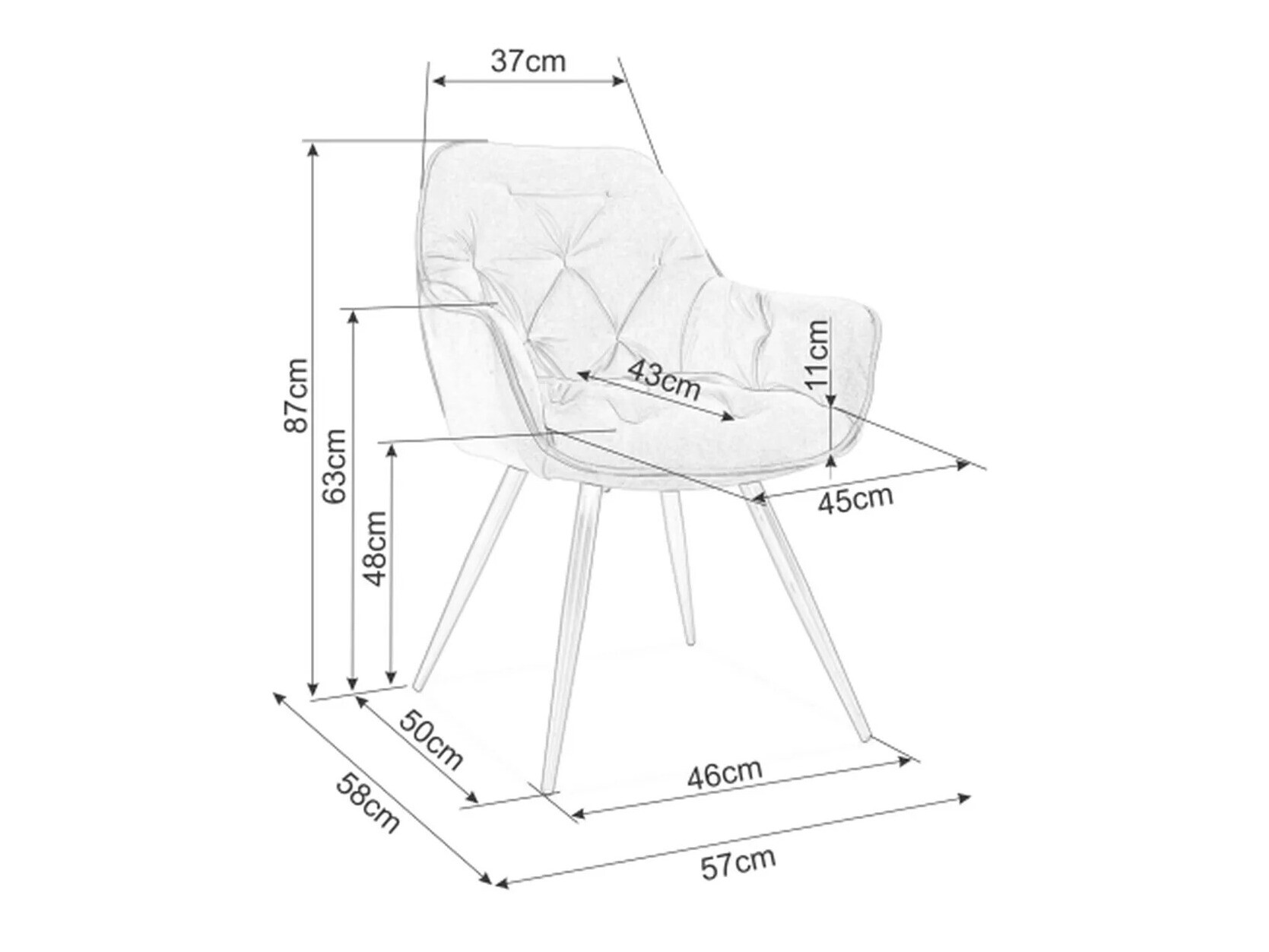Sedia Detroit 368 (Giallo)