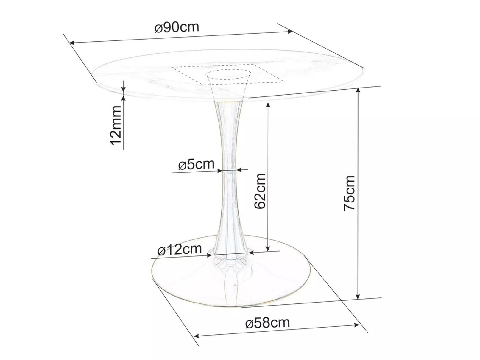 Tavolo Detroit 378 (Marmo bianco + Bianco)