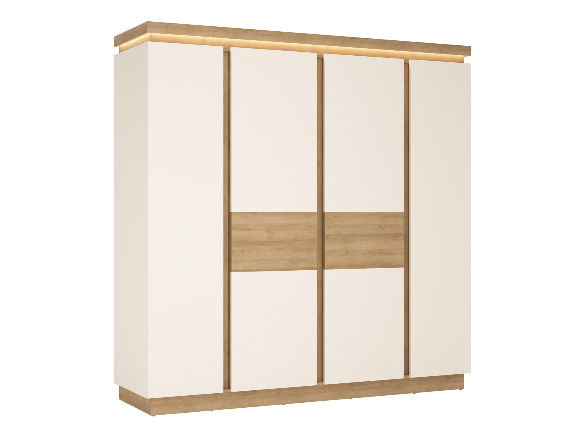 Armadio Feldeli 116 (Riviera quercia + Bianco lucido)