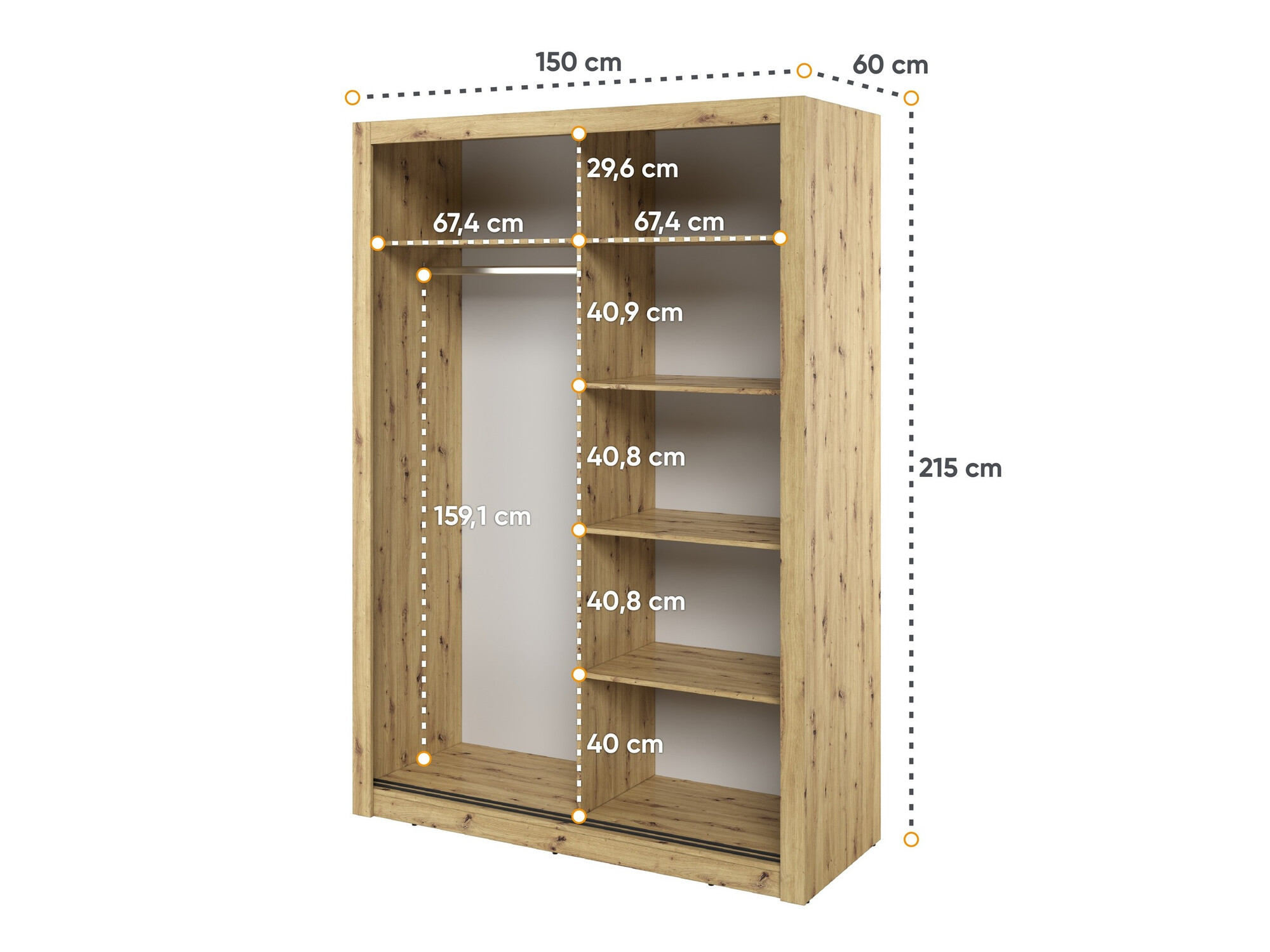 Armadio Fresno 152 (Rovere Artisan)