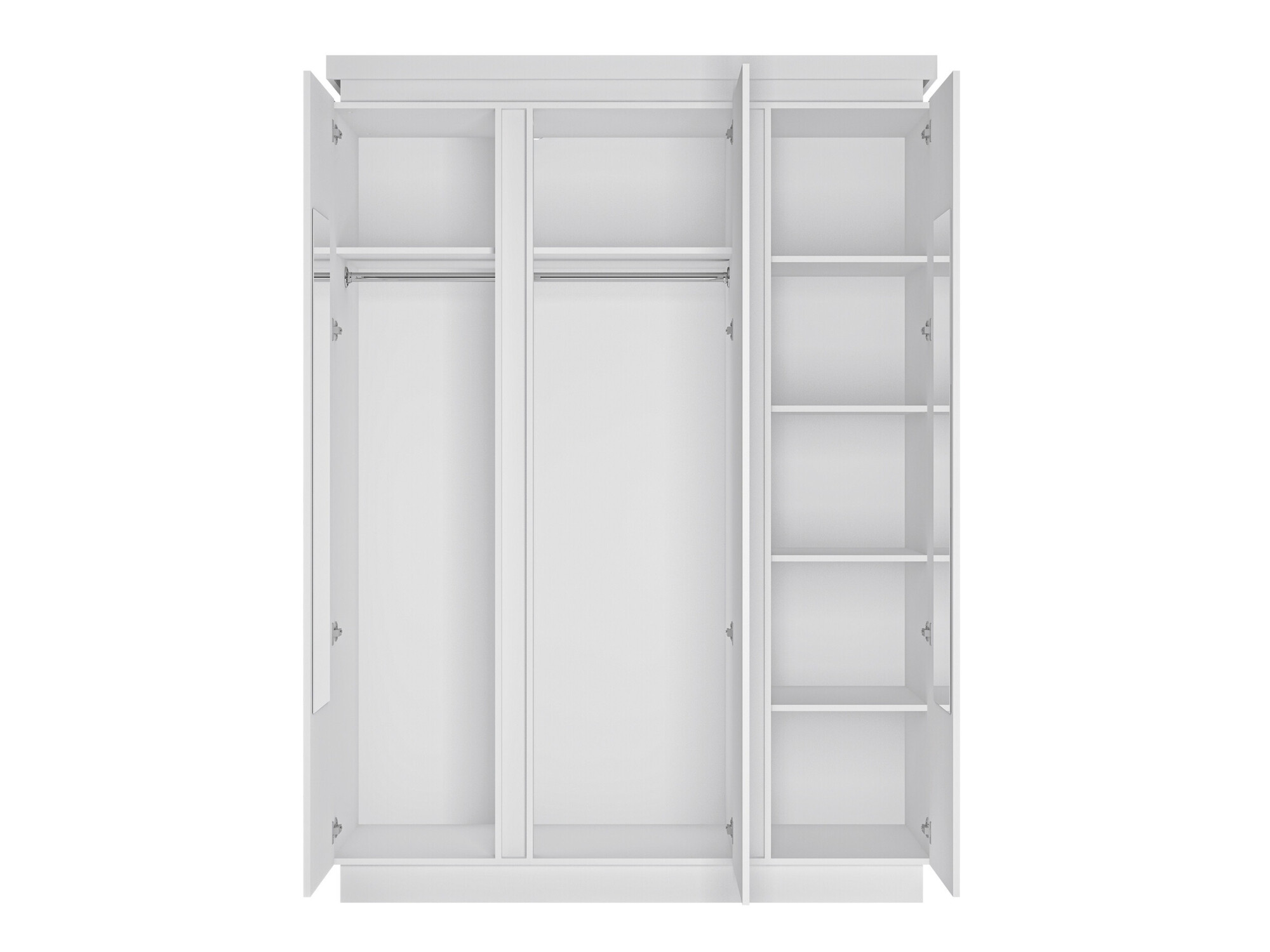 Armadio Feldeli 115 (Bianco + Bianco lucido)