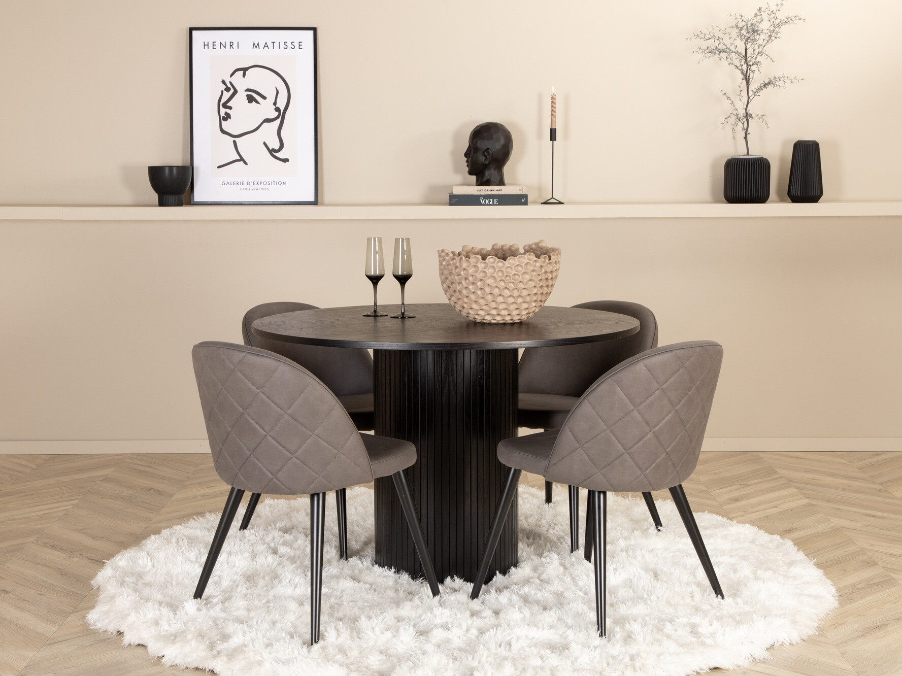 Set sala da pranzo Dallas 3070 (Grigio + Nero)