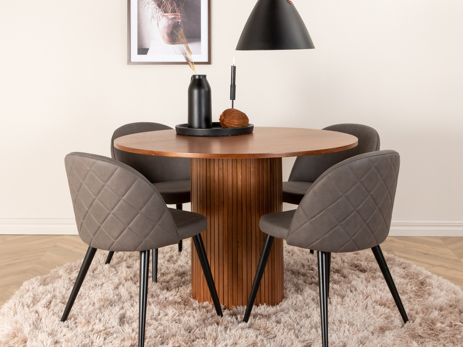 Set sala da pranzo Dallas 3071 (Grigio + Nero)