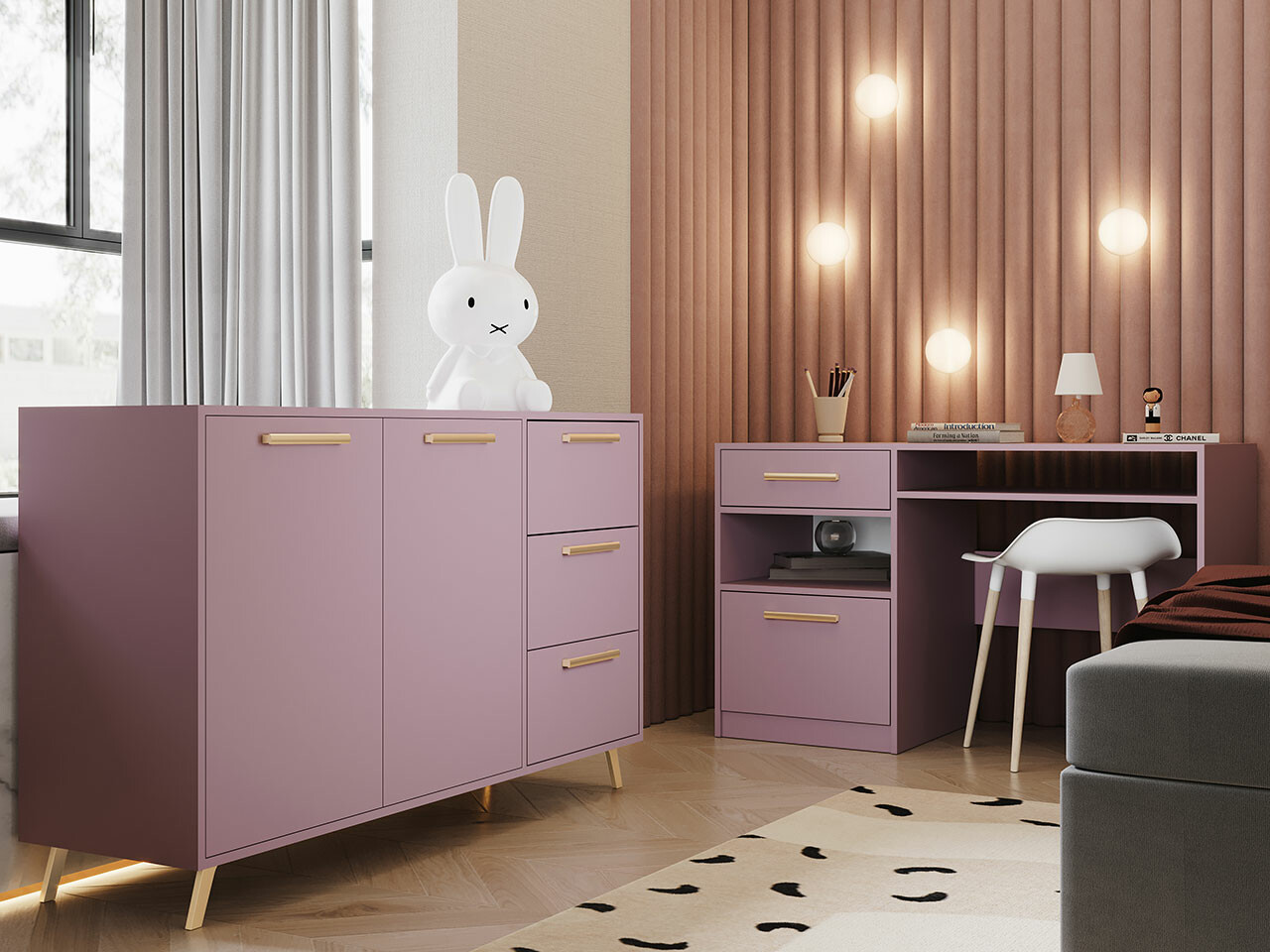 Set di mobili Rosa (Lilla)