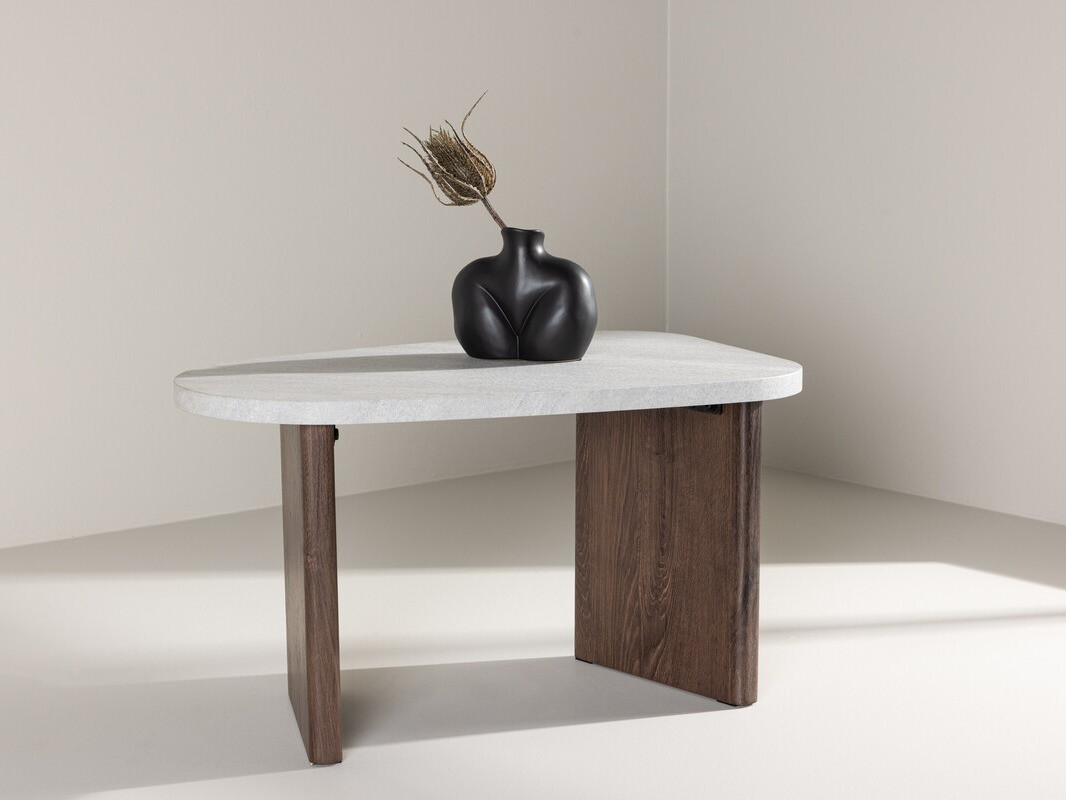 Tavolino da caffè Dallas 4214 (Grigio chiaro + Marrone)