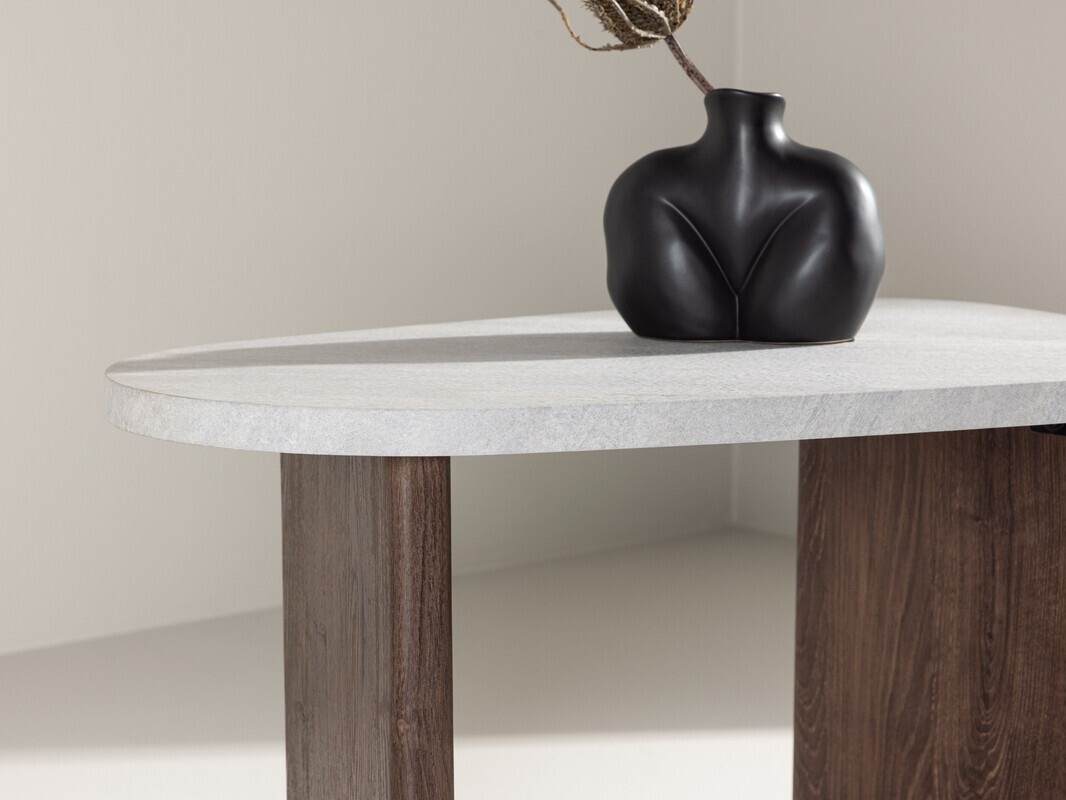 Tavolino da caffè Dallas 4214 (Grigio chiaro + Marrone)