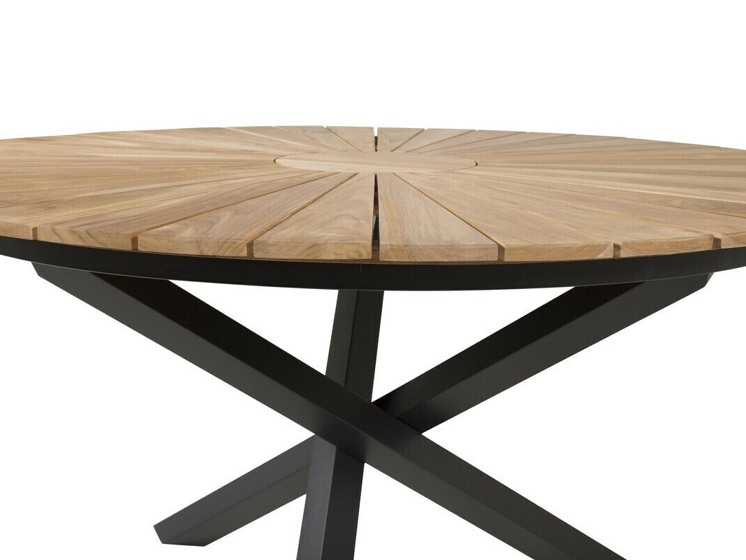 Tavolo esterno Dallas 5223 (Nero + Teak)