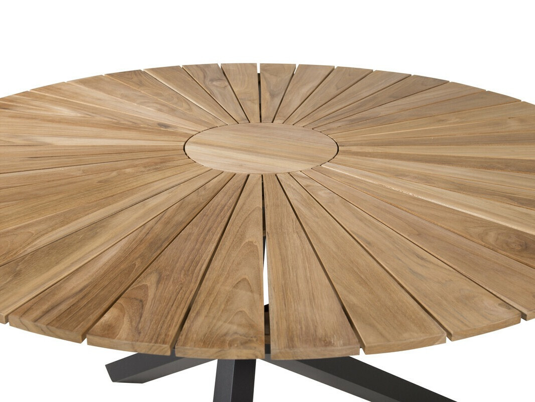 Tavolo esterno Dallas 5223 (Nero + Teak)