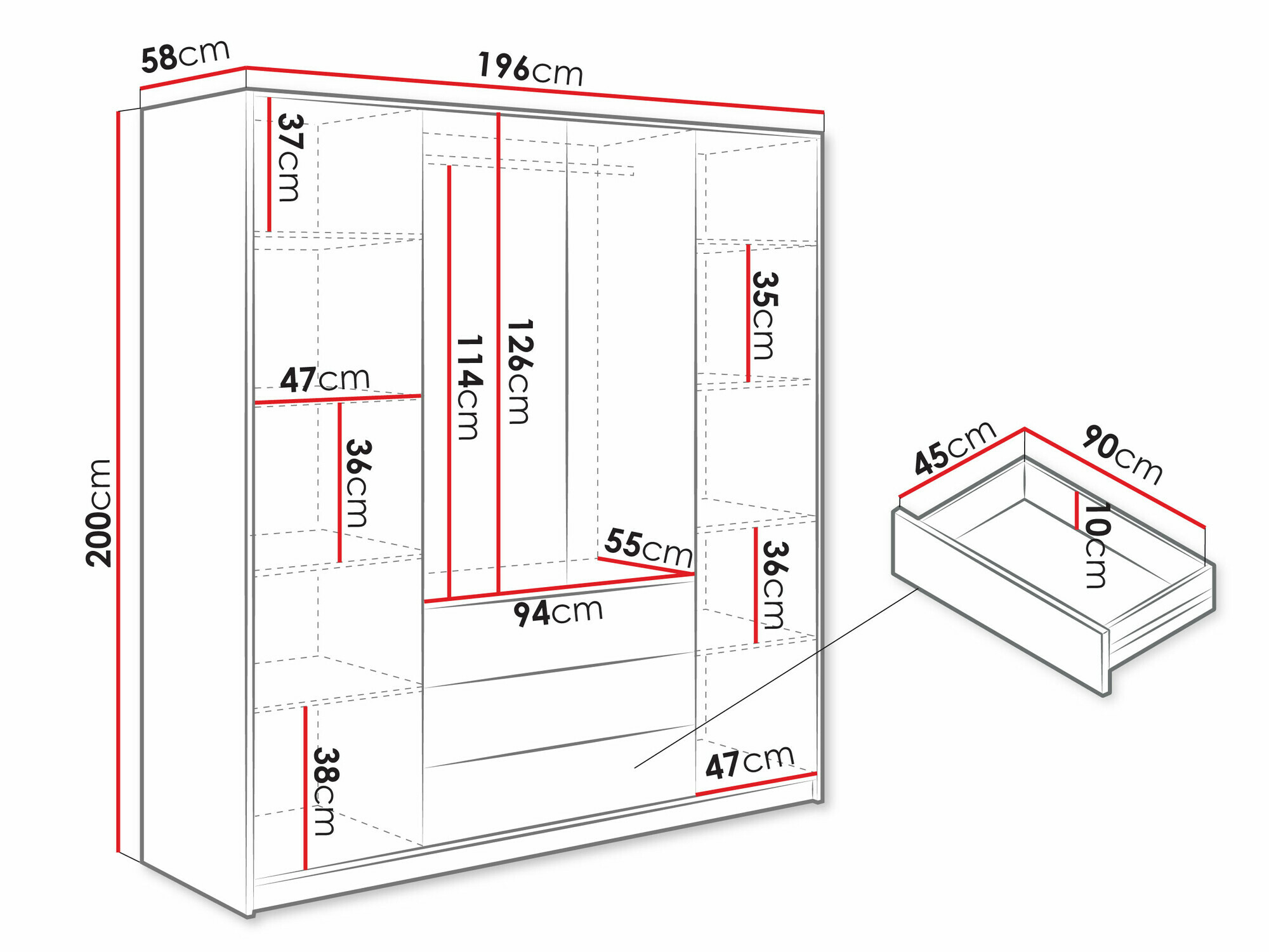 Armadio Collis II (Quercia di Wotan + Nero)