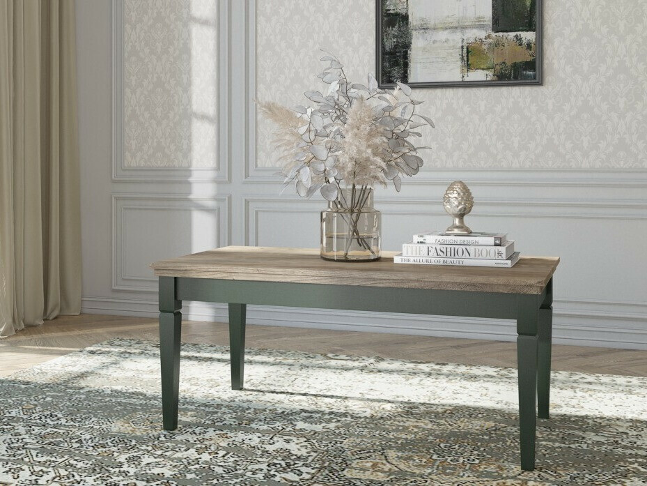 Tavolino da caffè Tolnue 108 (Verde scuro + Quercia di lefkada)