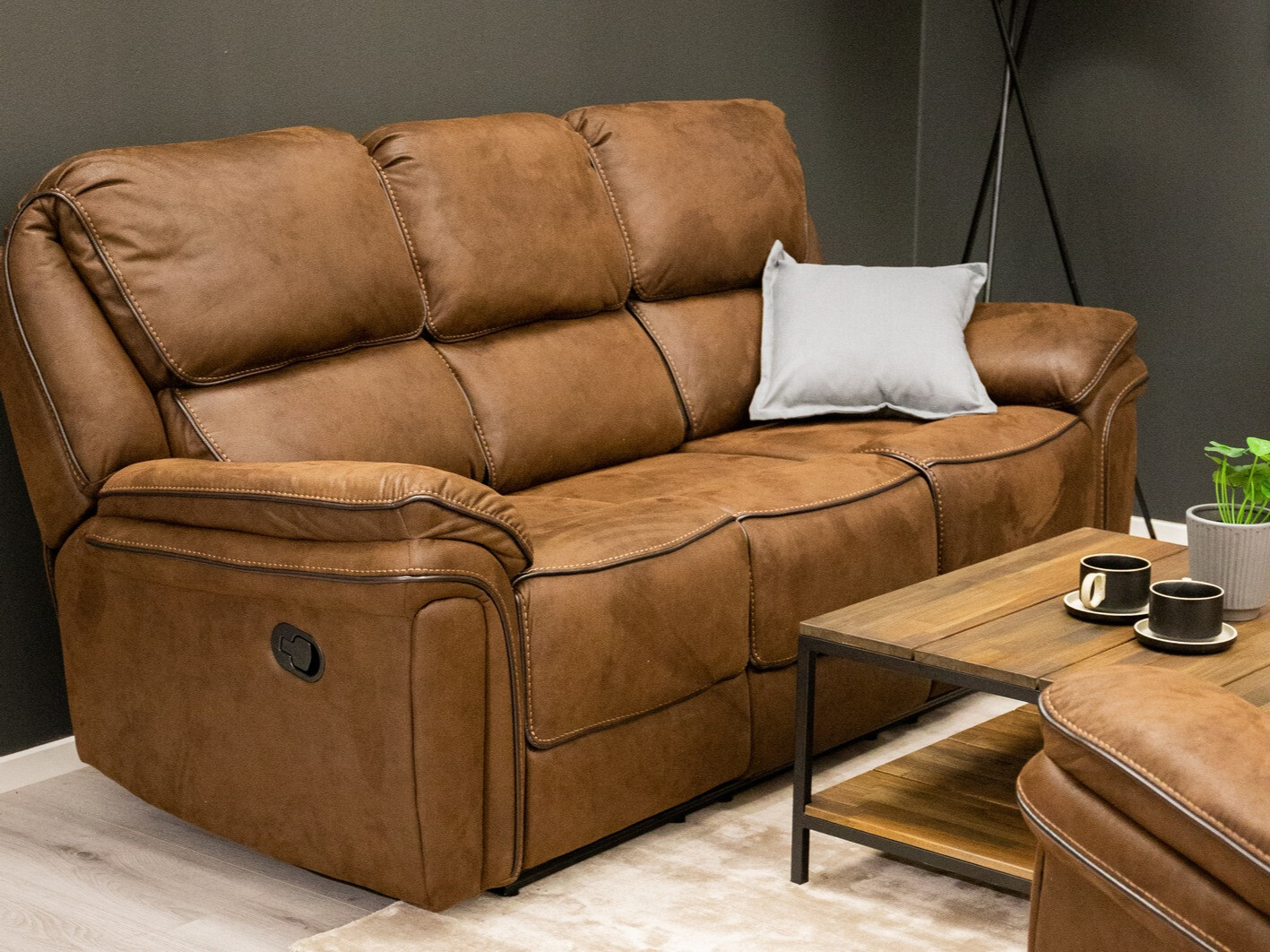 Divano reclinabile Dallas 4724 (Marrone)