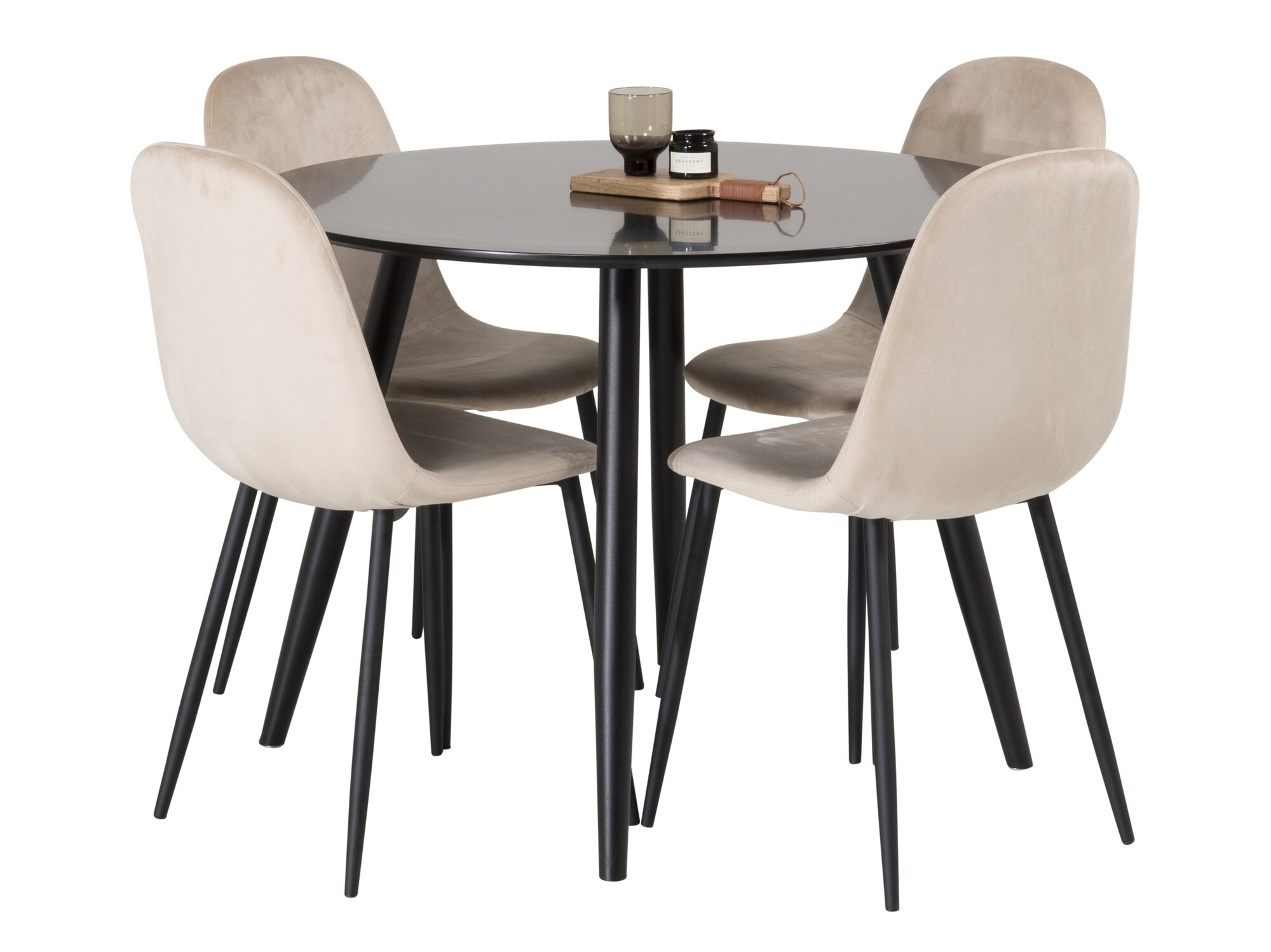 Set sala da pranzo Dallas 348 (Beige + Nero)