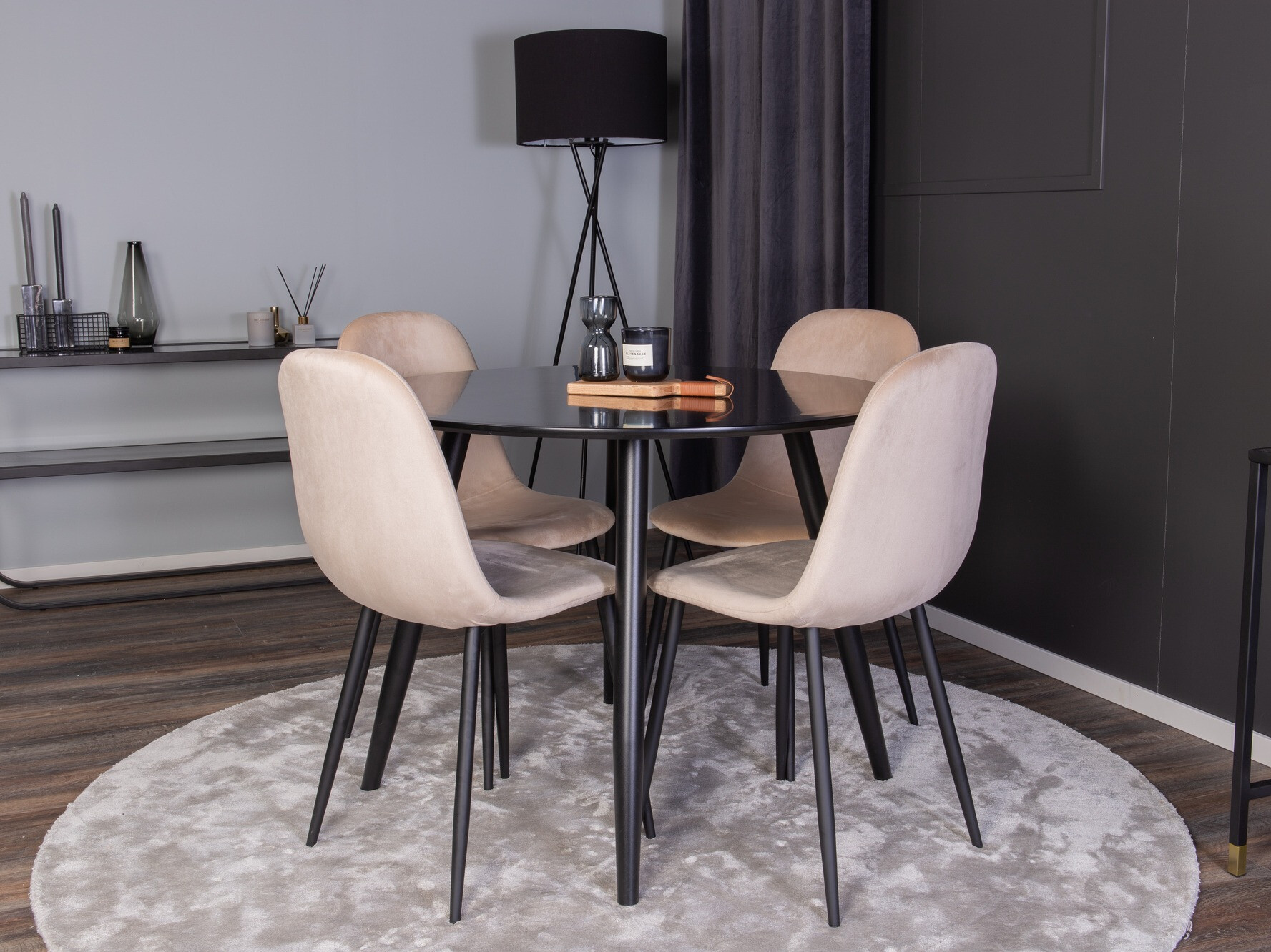 Set sala da pranzo Dallas 348 (Beige + Nero)