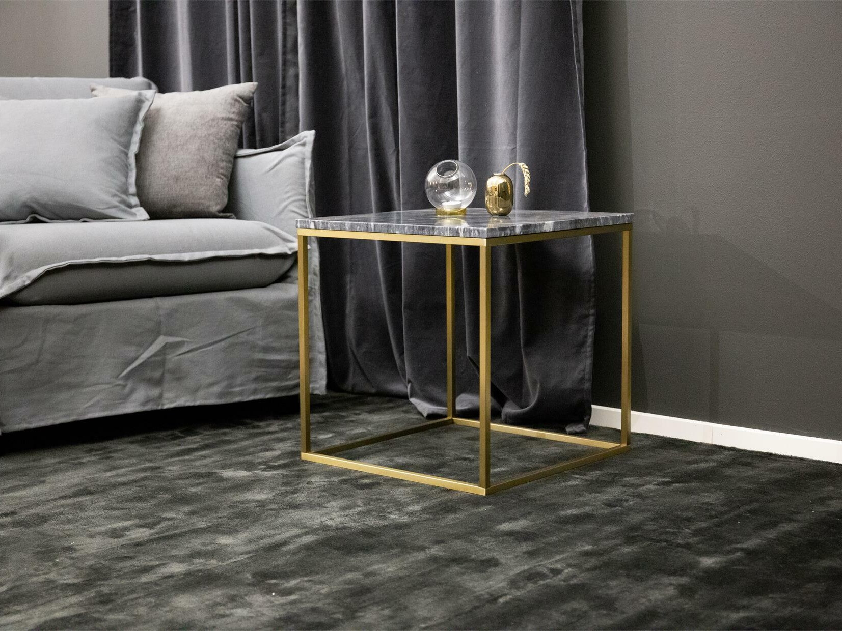 Tavolino da caffè Dallas 178 (Marmo nero + Ottone)