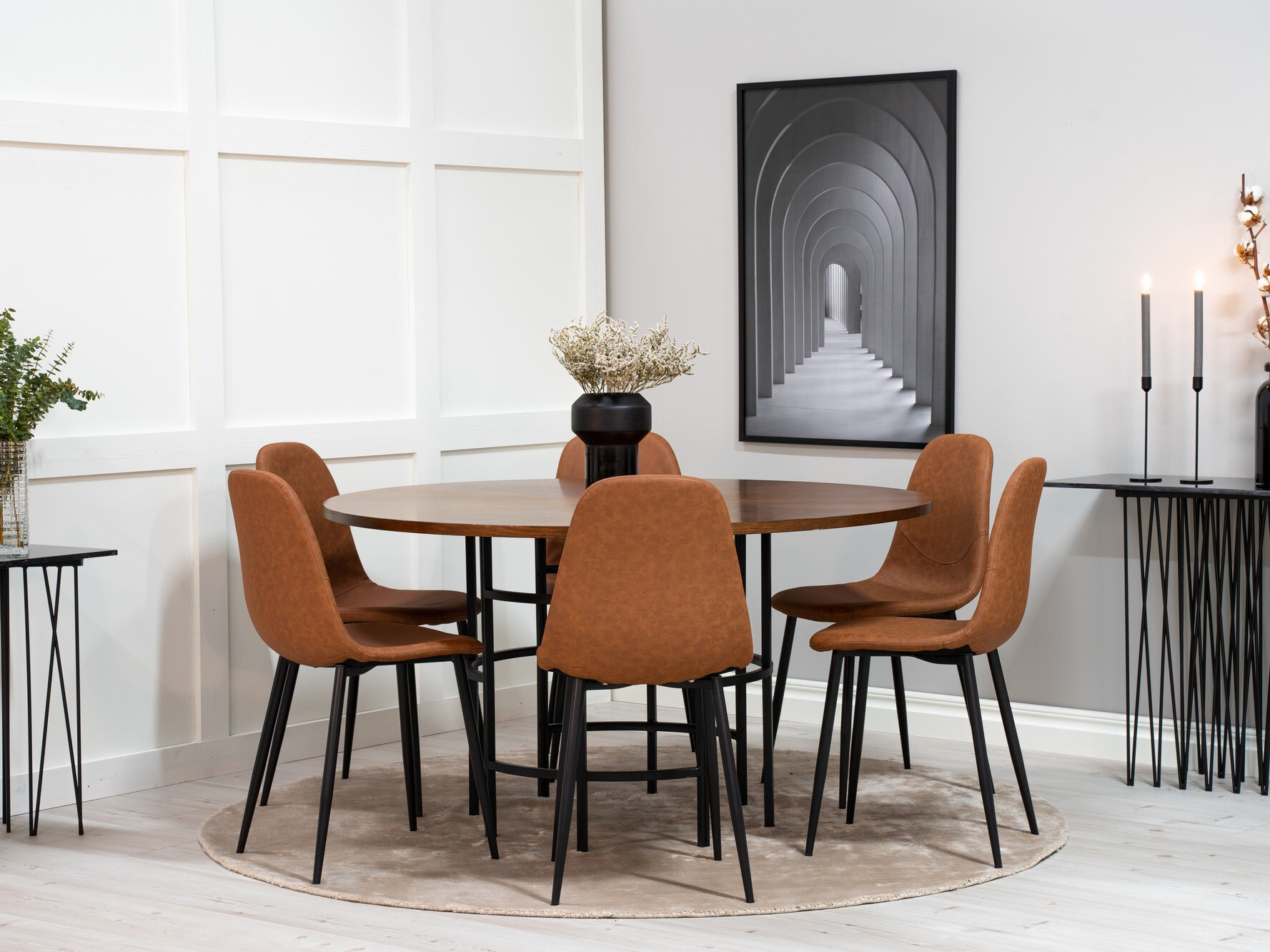 Set sala da pranzo Dallas 309 (Marrone + Nero)