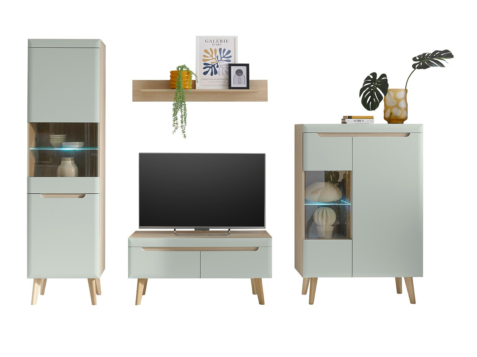 Parete attrezzata Vircava 111 (Verde chiaro)