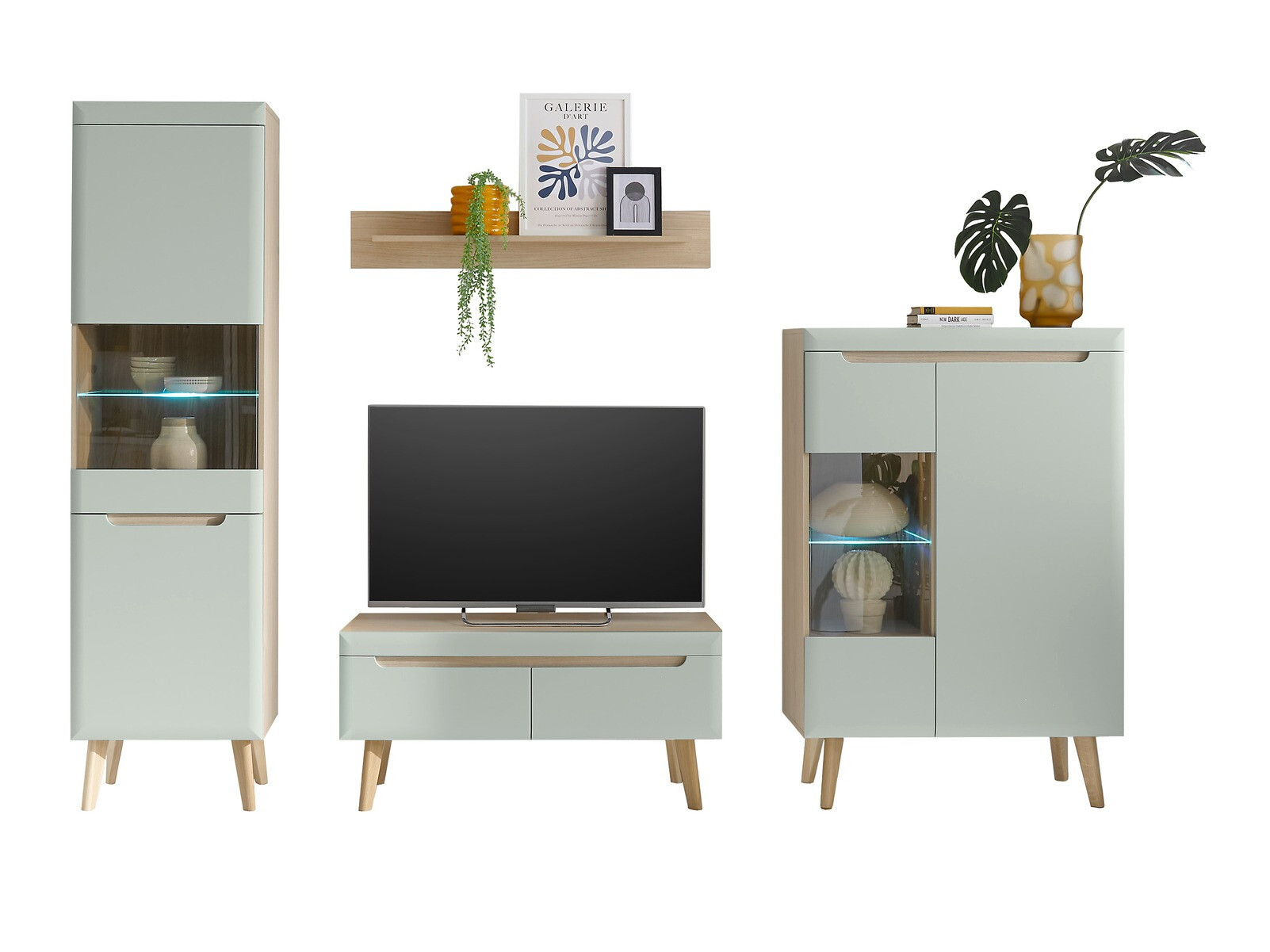 Parete attrezzata Vircava 111 (Verde chiaro)