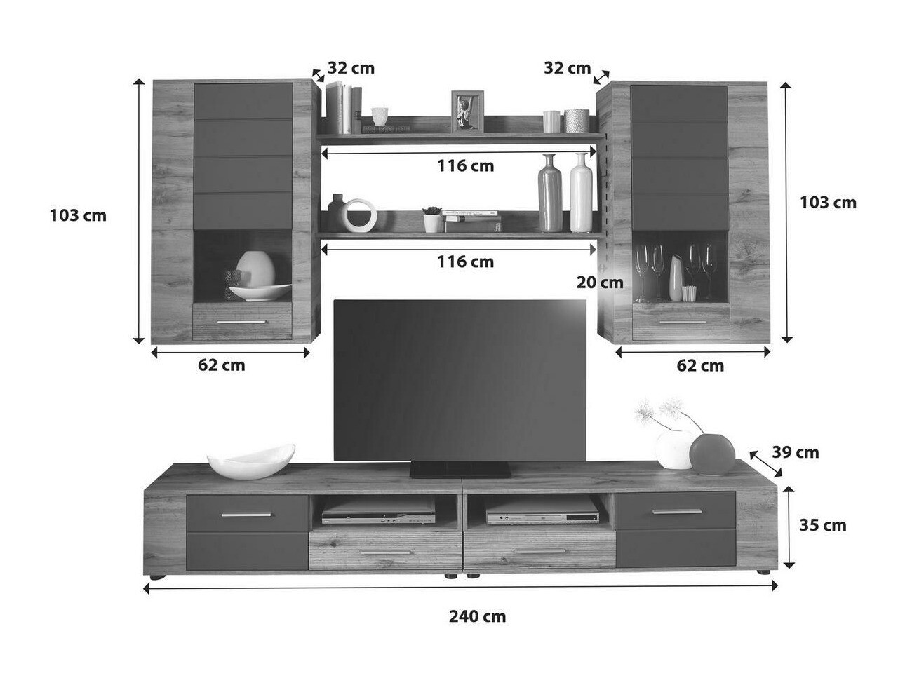 Parete attrezzata Ontario 117
