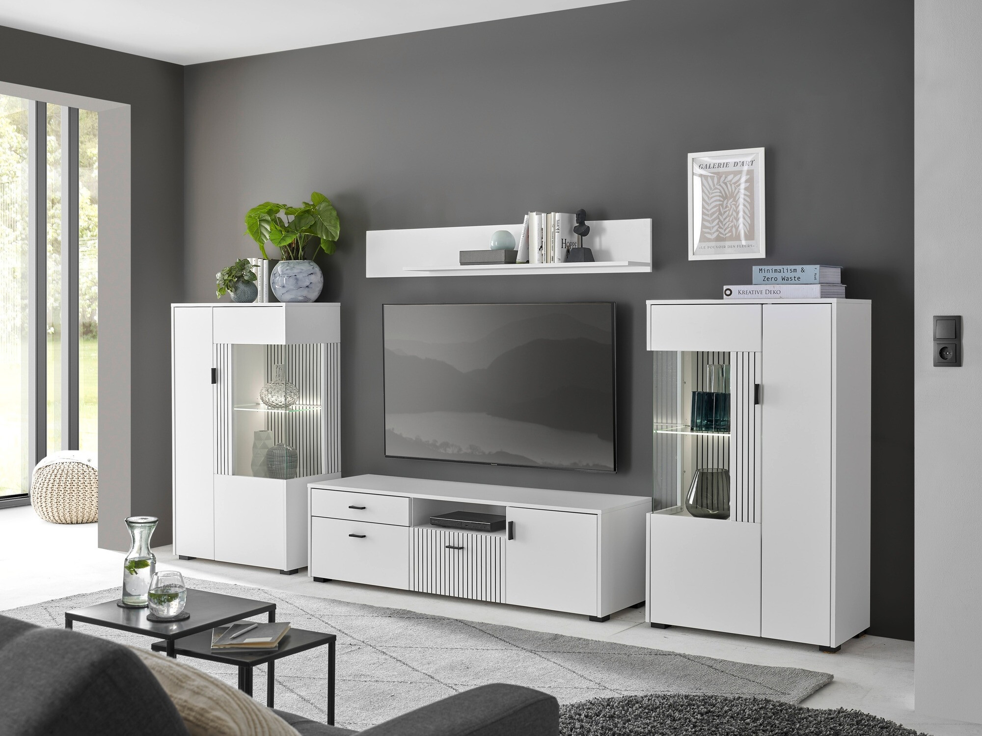 Parete attrezzata Belmelu 122 (Bianco)