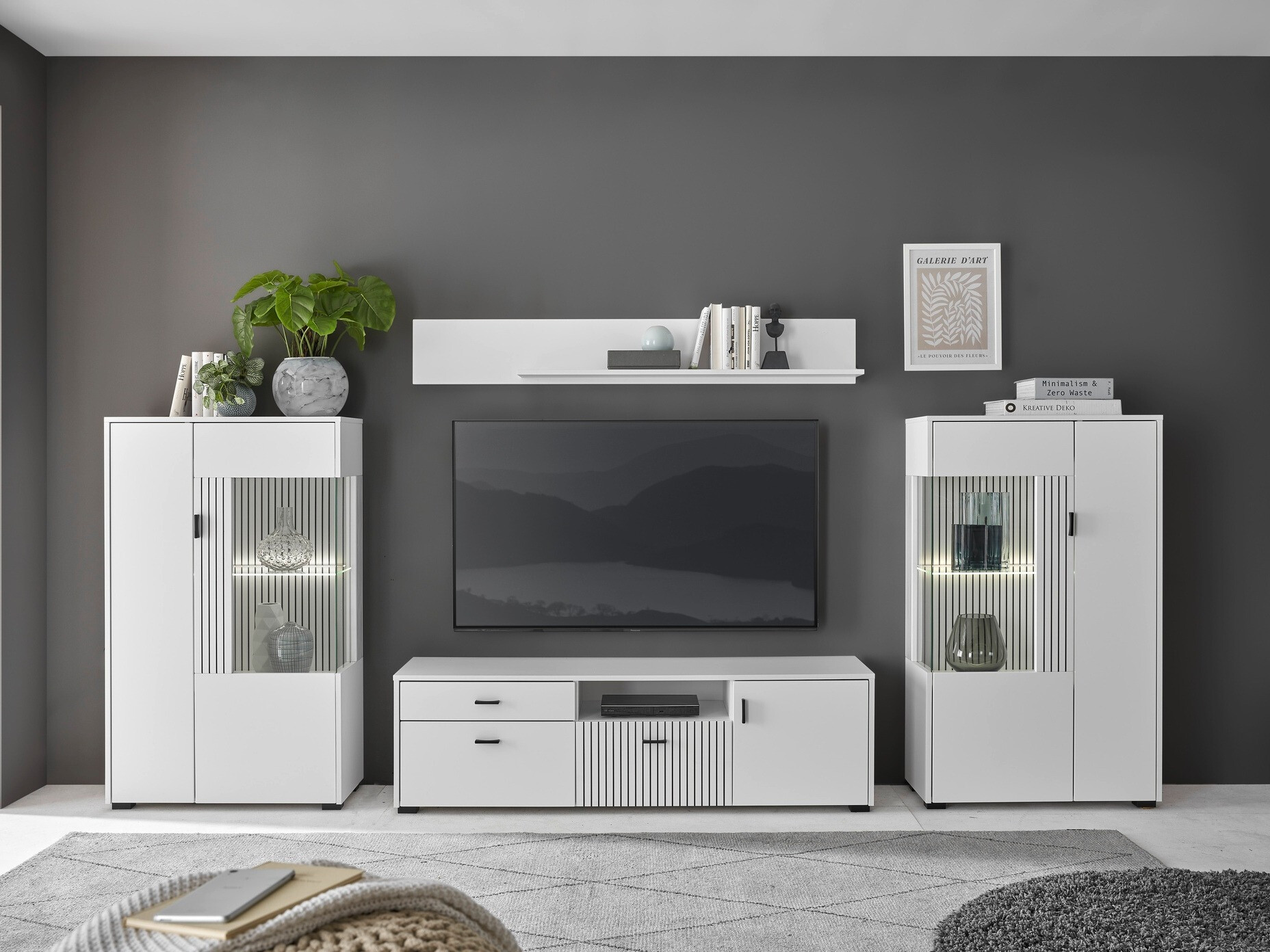 Parete attrezzata Belmelu 122 (Bianco)