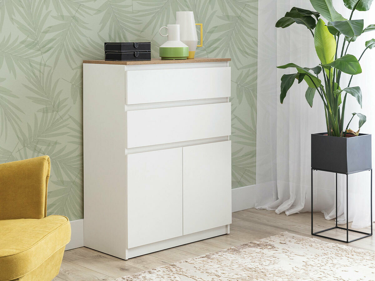 Cassettiera Catelbi 104 (Bianco + Quercia)