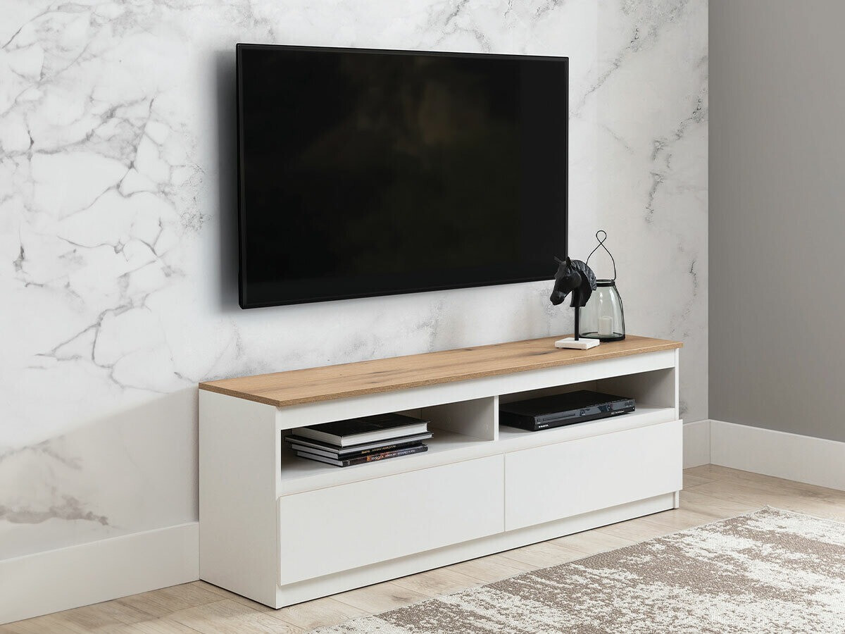 Mobile porta TV Catelbi 100 (Bianco + Quercia)