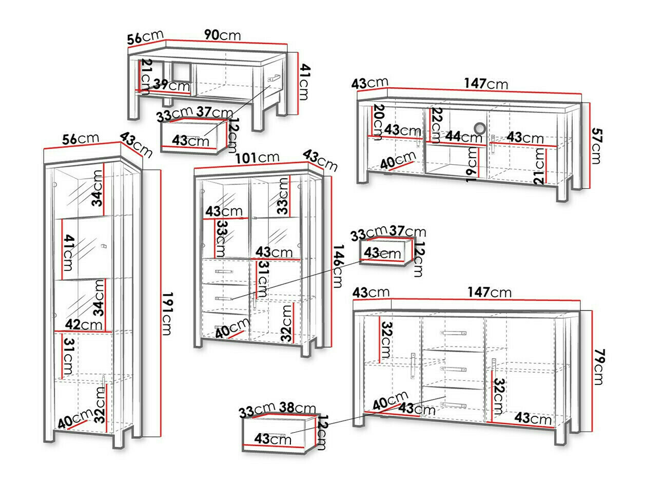 Parete attrezzata Tornua 108