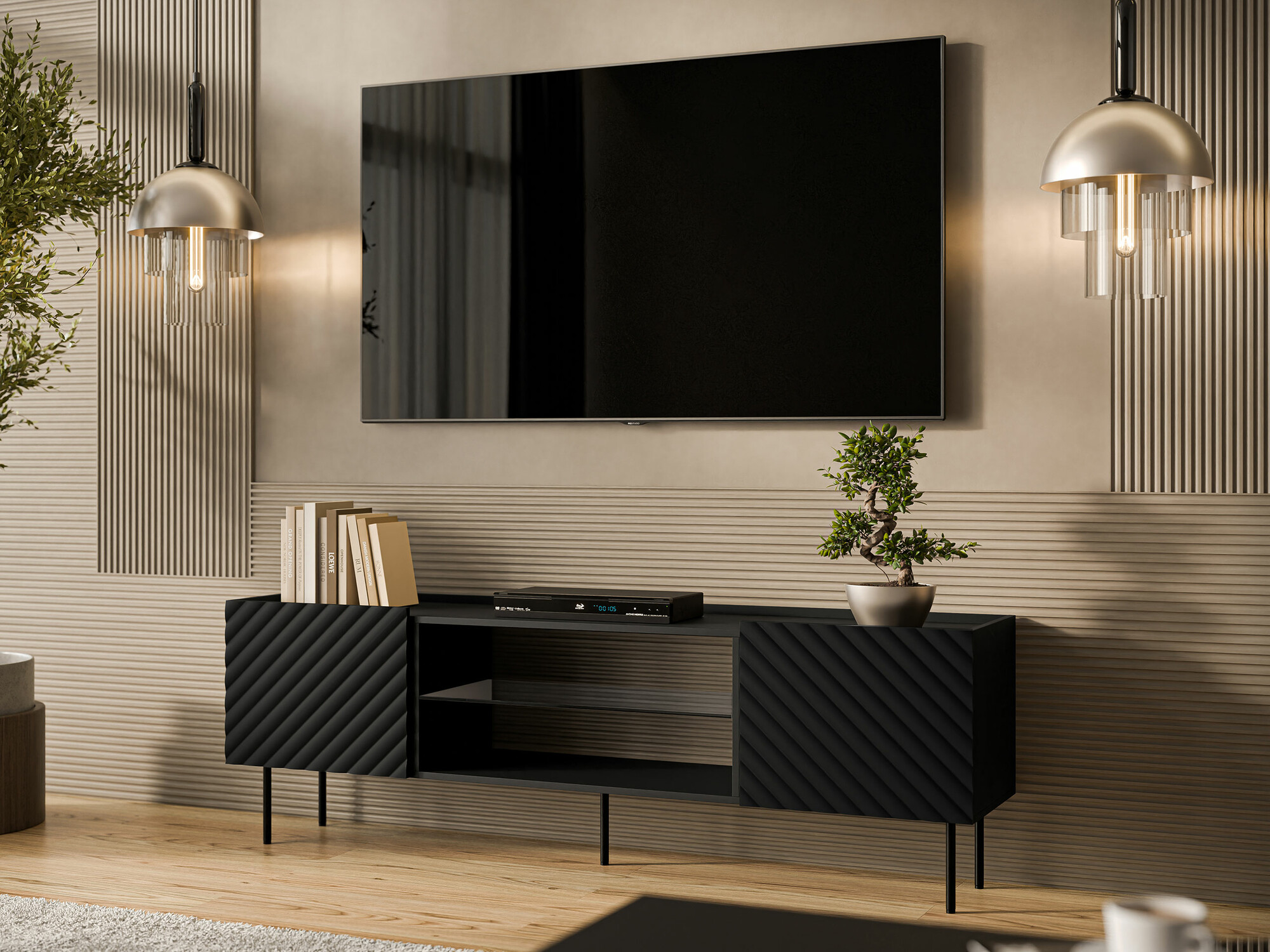 Mobile porta TV Sillen II (Nero)