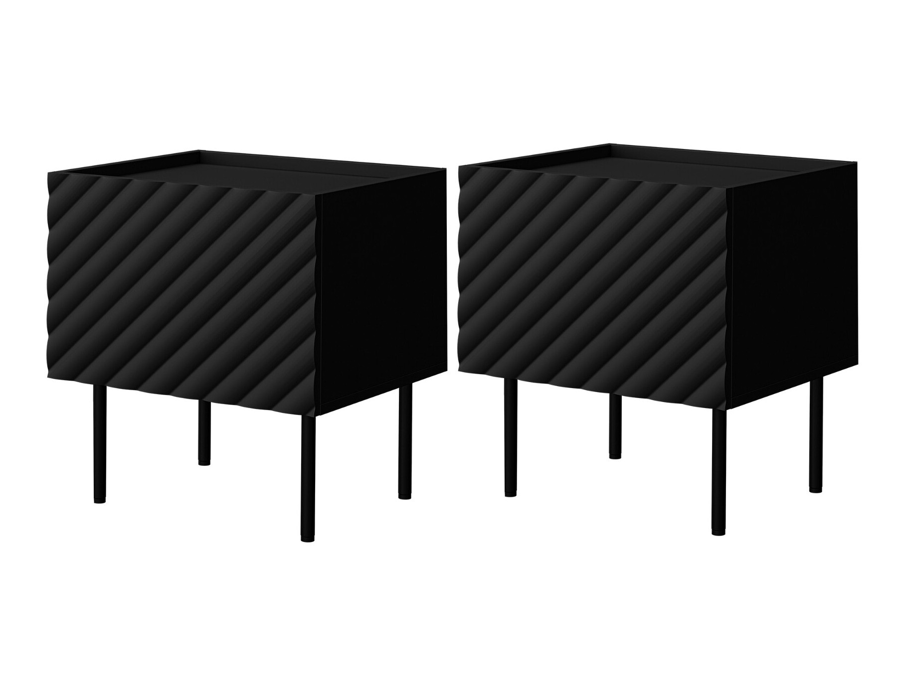 Set di comodini Sillen (Nero)