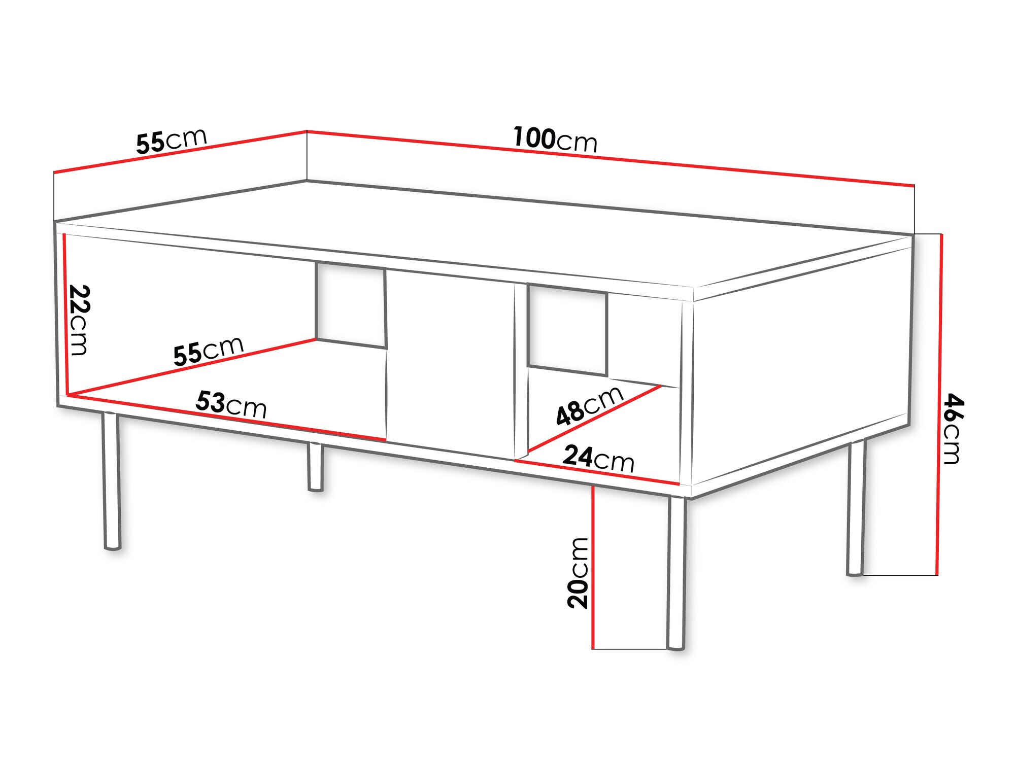 Tavolino da caffè Sillen (Nero)