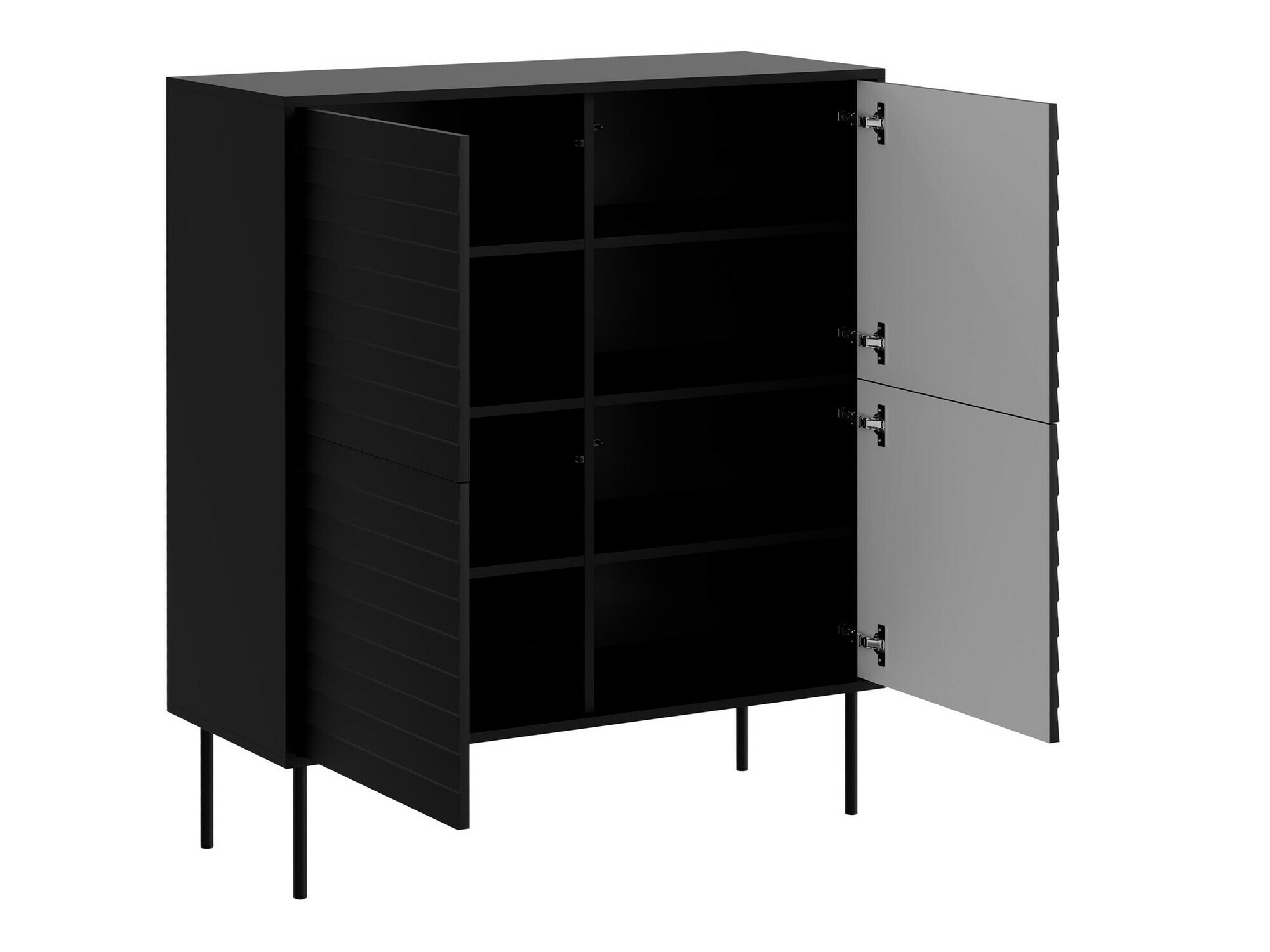 Parete attrezzata Flosoru 109 (Noce + Nero)