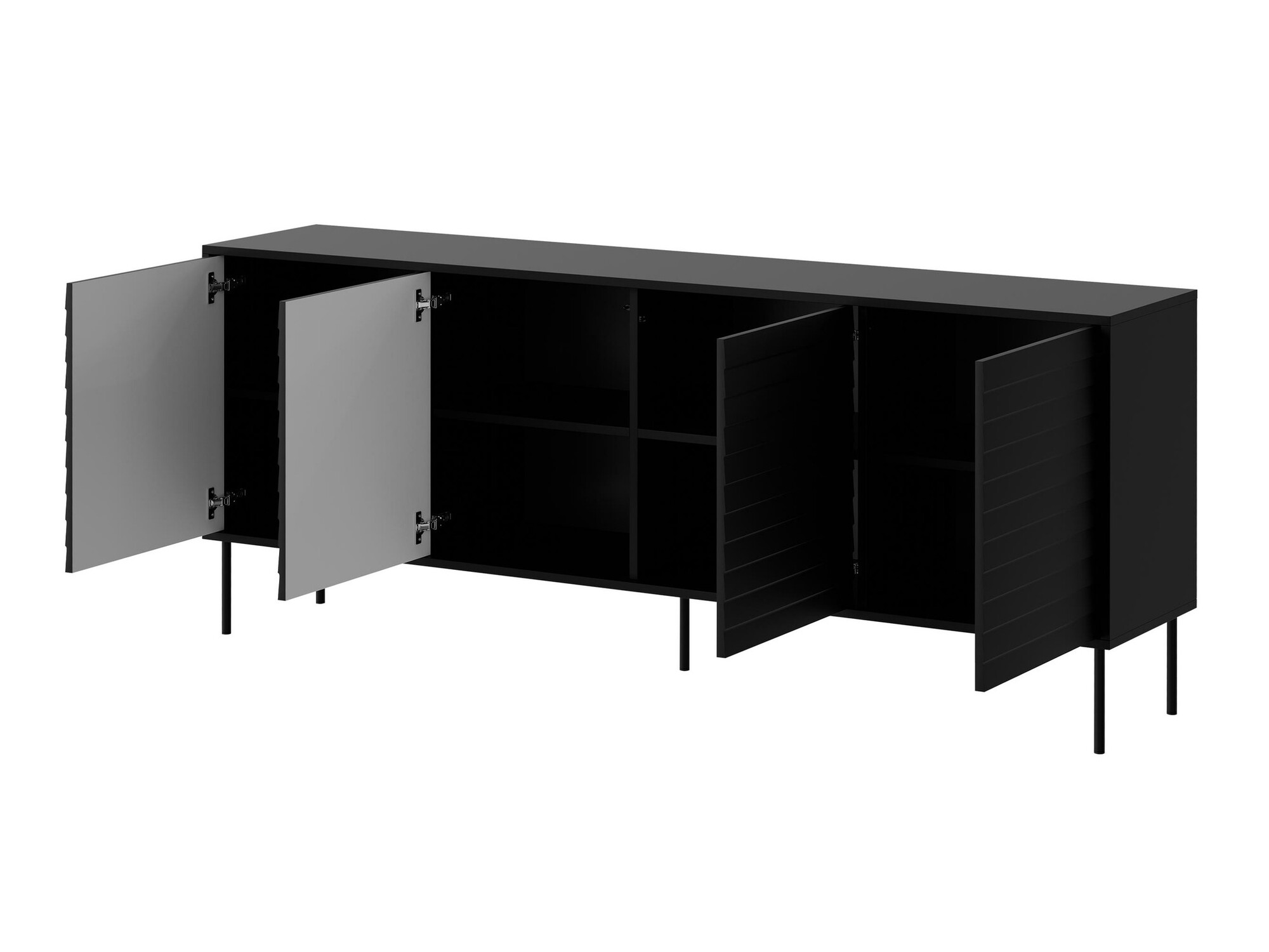 Parete attrezzata Flosoru 110 (Noce + Nero)