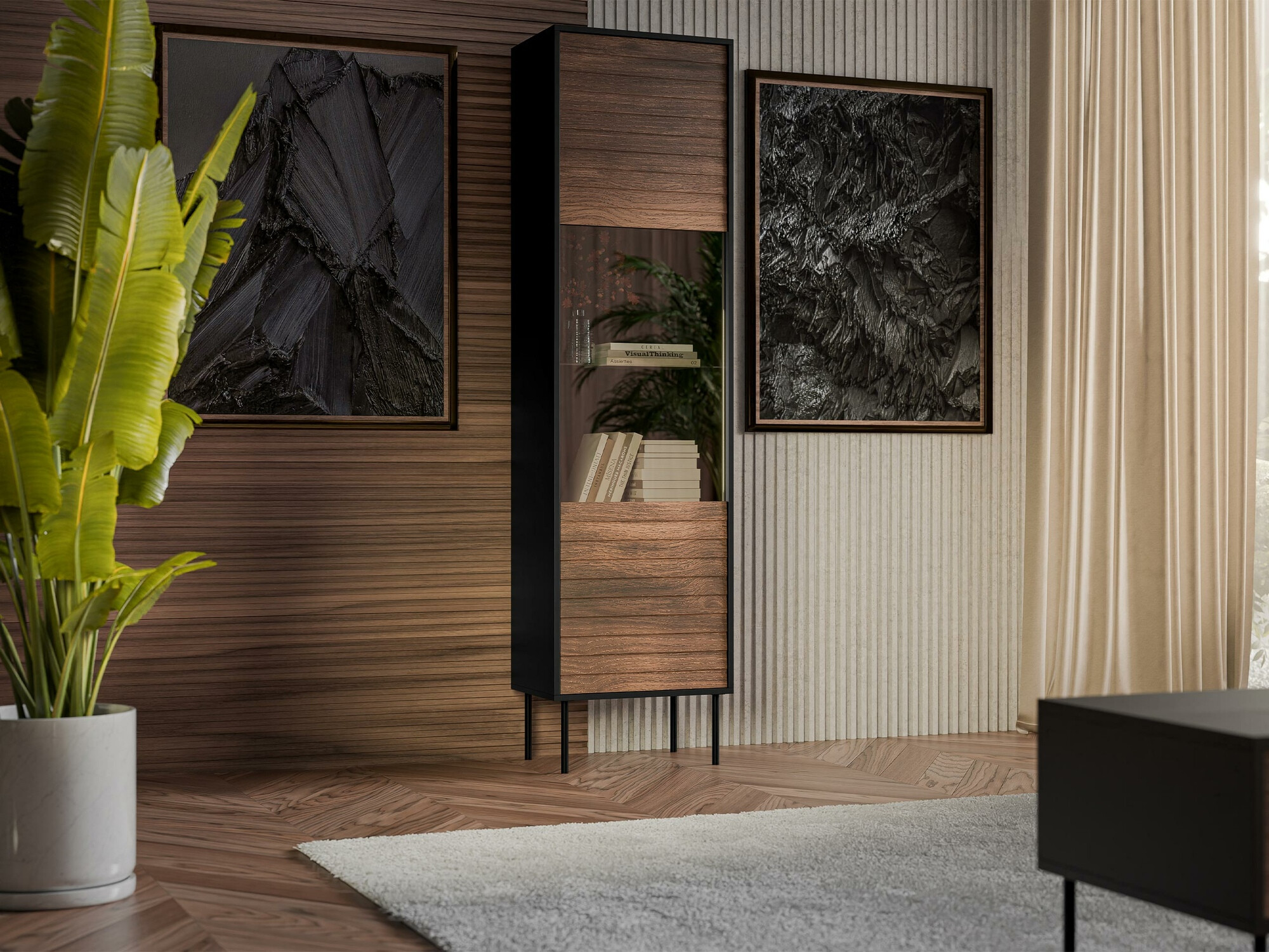 Scaffale Flosoru 107 (Noce + Nero)