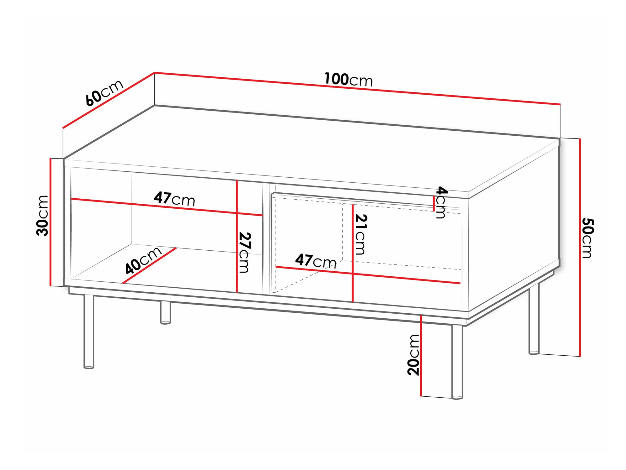 Tavolino da caffè Comfivo 495 (Bianco)