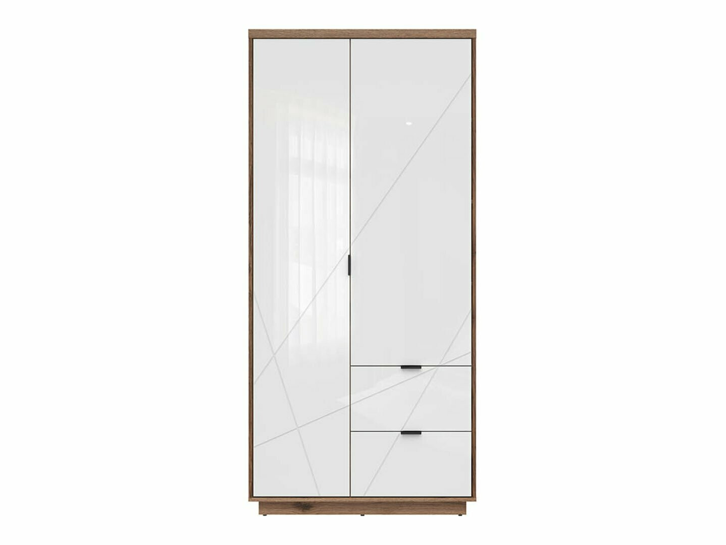 Armadio Fivale 105 (Bianco lucido + Rovere delano scuro)