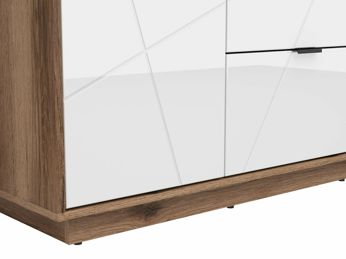 Armadio Fivale 105 (Bianco lucido + Rovere delano scuro)