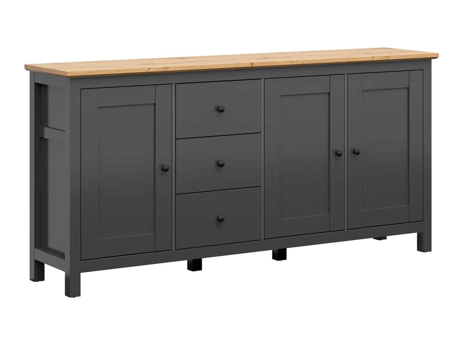 Cassettiera Sordoro 102 (Grafite + Rovere Artisan)