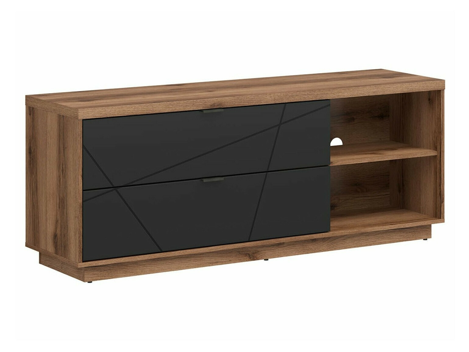 Mobile porta TV Fivale 104 (Rovere delano scuro + Nero opaco)