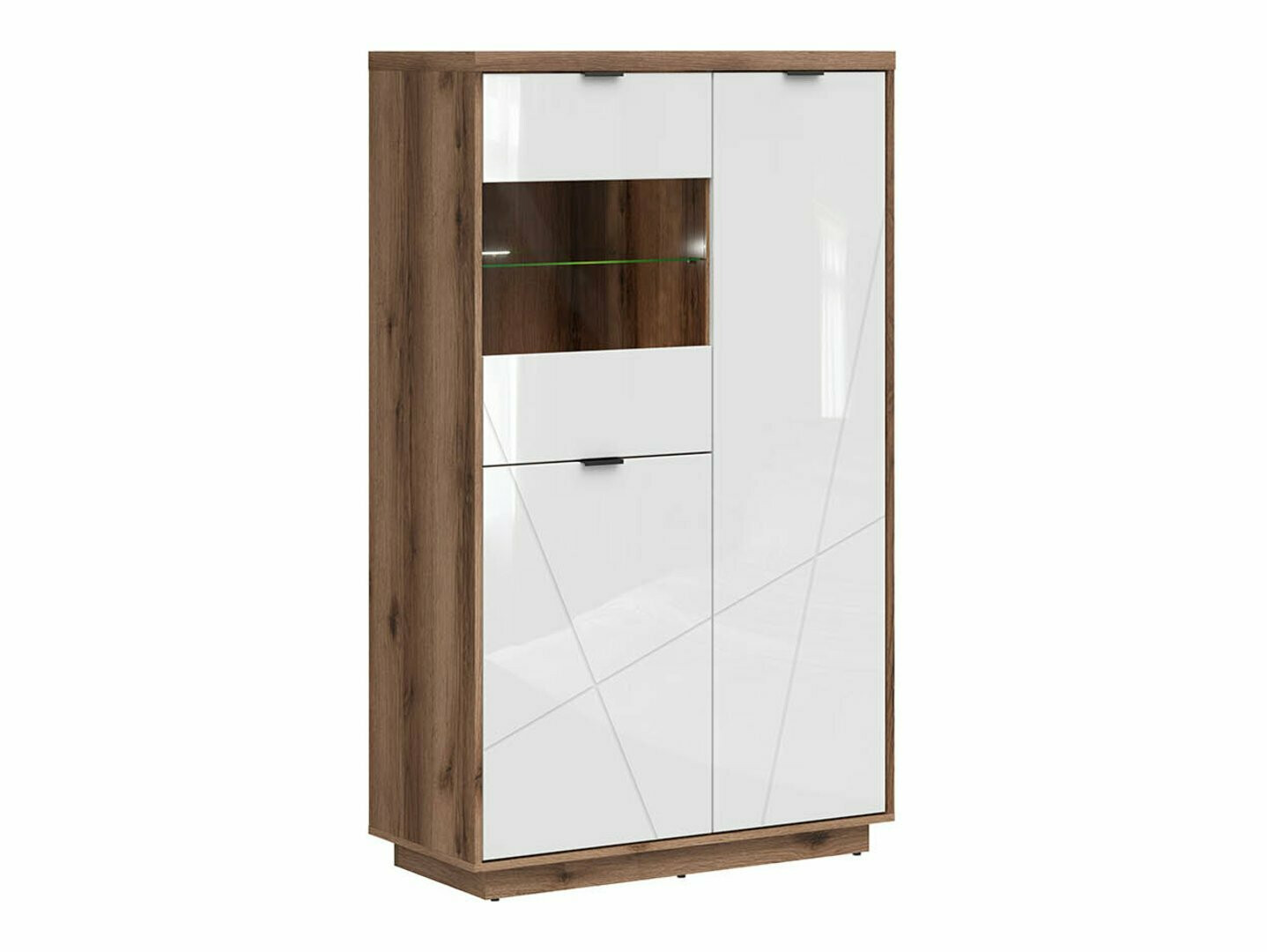 Scaffale Fivale 103 (Rovere delano scuro + Bianco lucido)