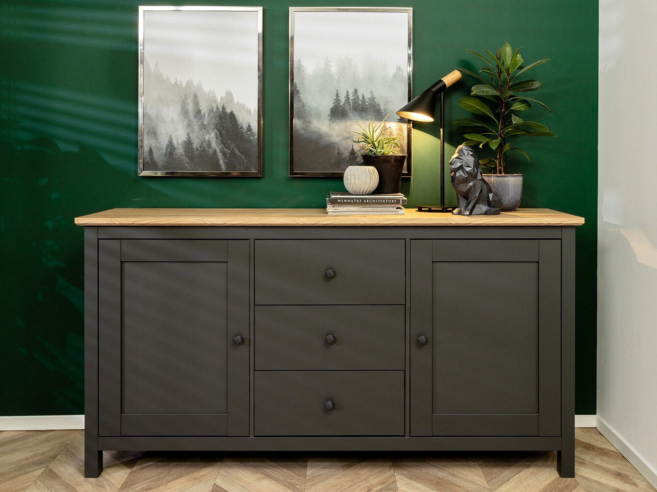 Cassettiera Sordoro 101 (Grafite + Rovere Artisan)