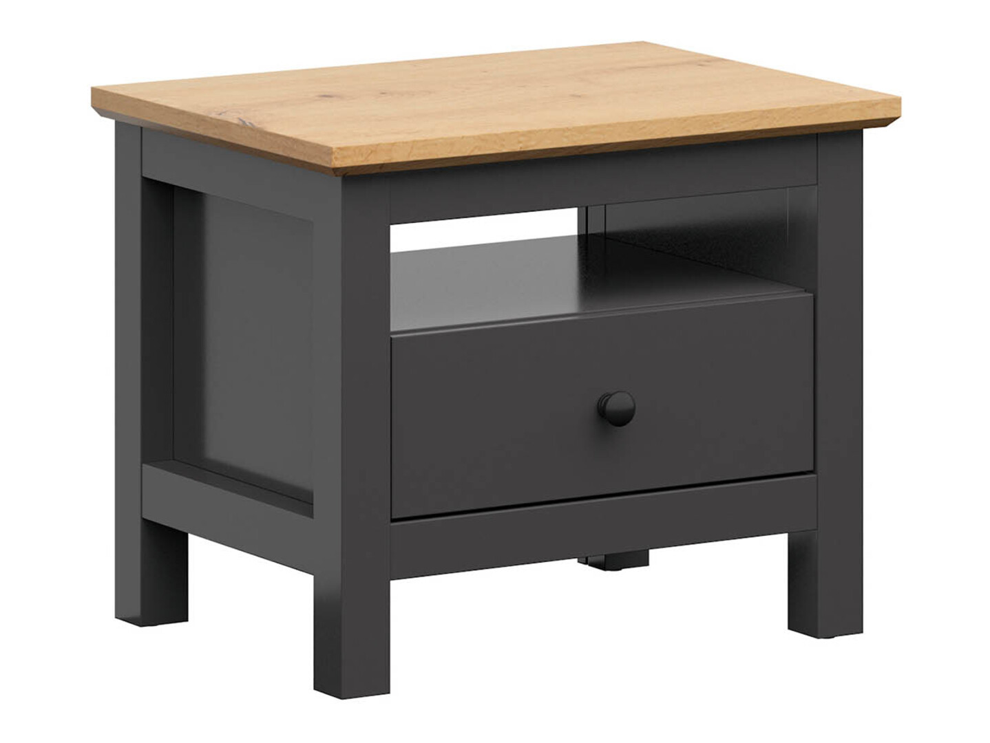Comodino Sordoro 100 (Grafite + Rovere Artisan)