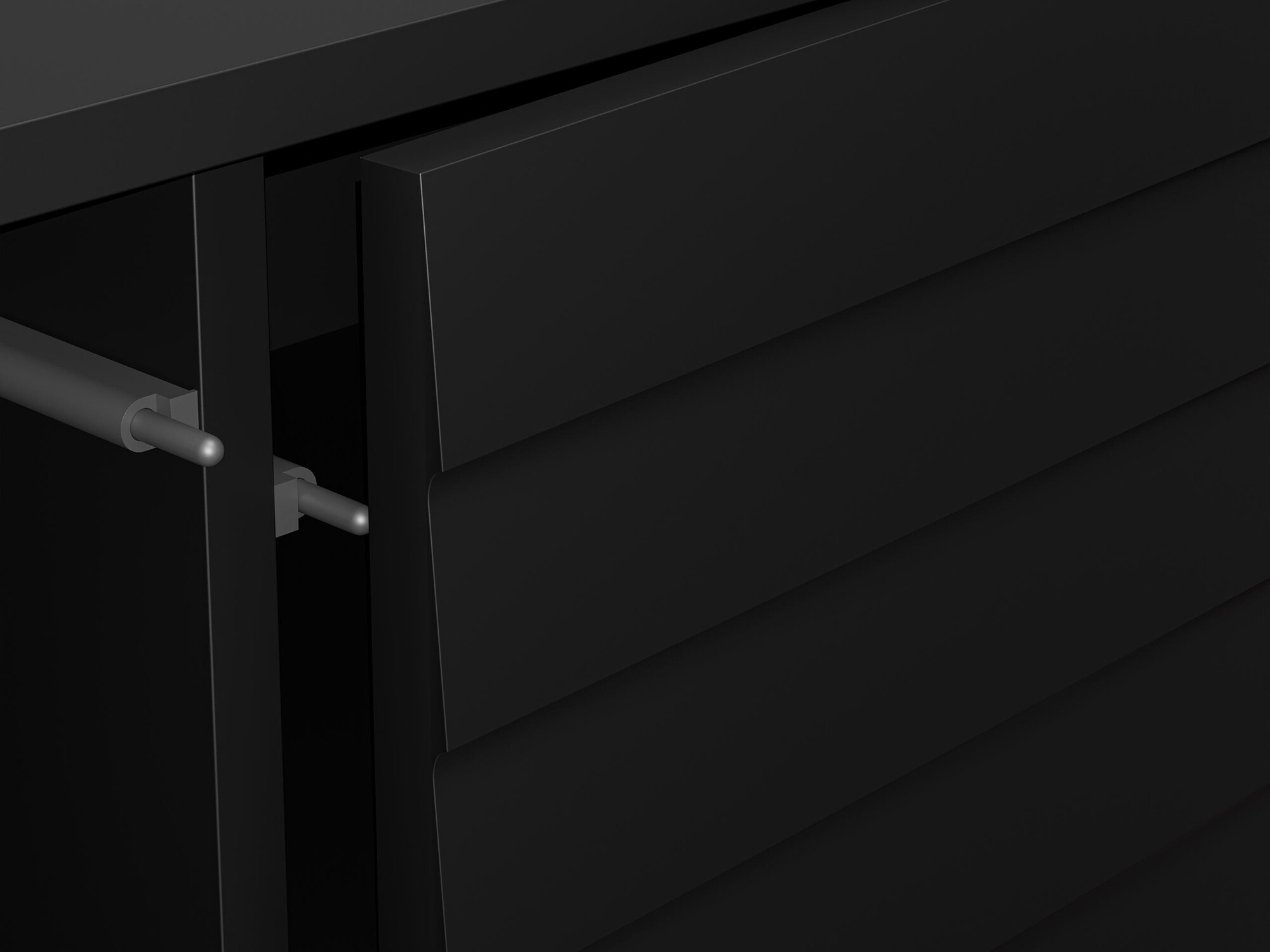 Parete attrezzata Flosoru 109 (Noce + Nero)