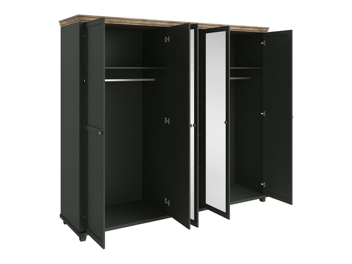Armadio Tolnue 116 (Verde scuro + Quercia di lefkada)