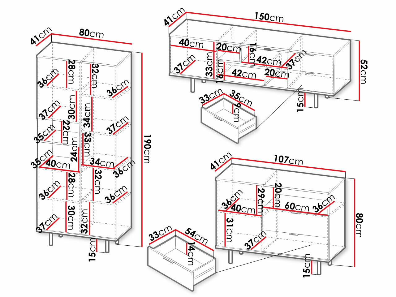 Parete attrezzata Virdomi 107 (Cachemire)