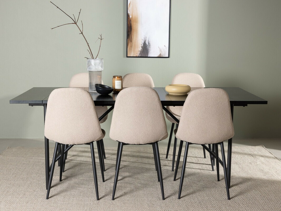 Set sala da pranzo Dallas 3964 (Beige + Nero)