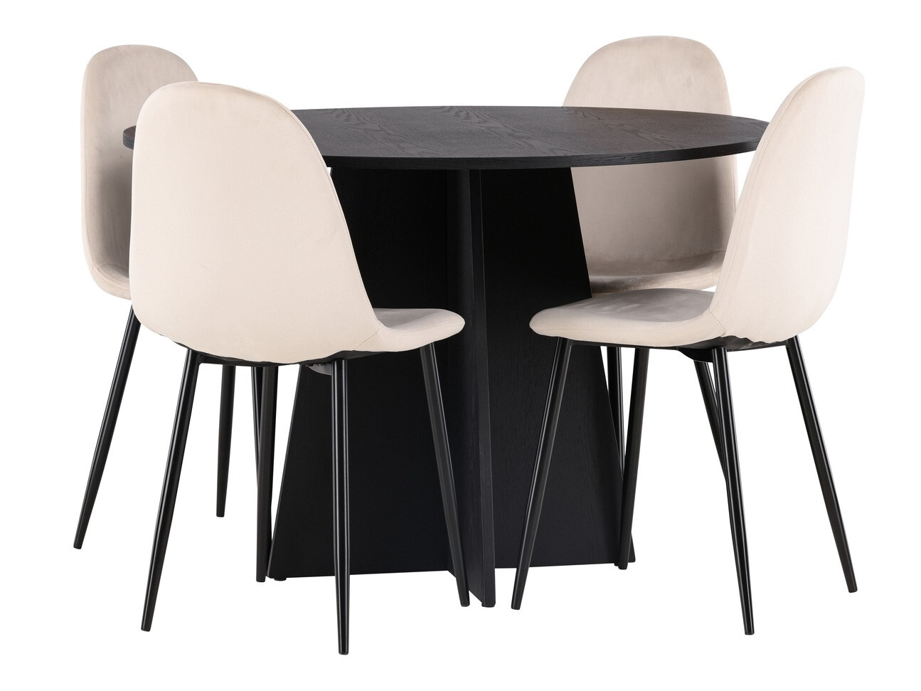 Set sala da pranzo Dallas 4008 (Beige + Nero)