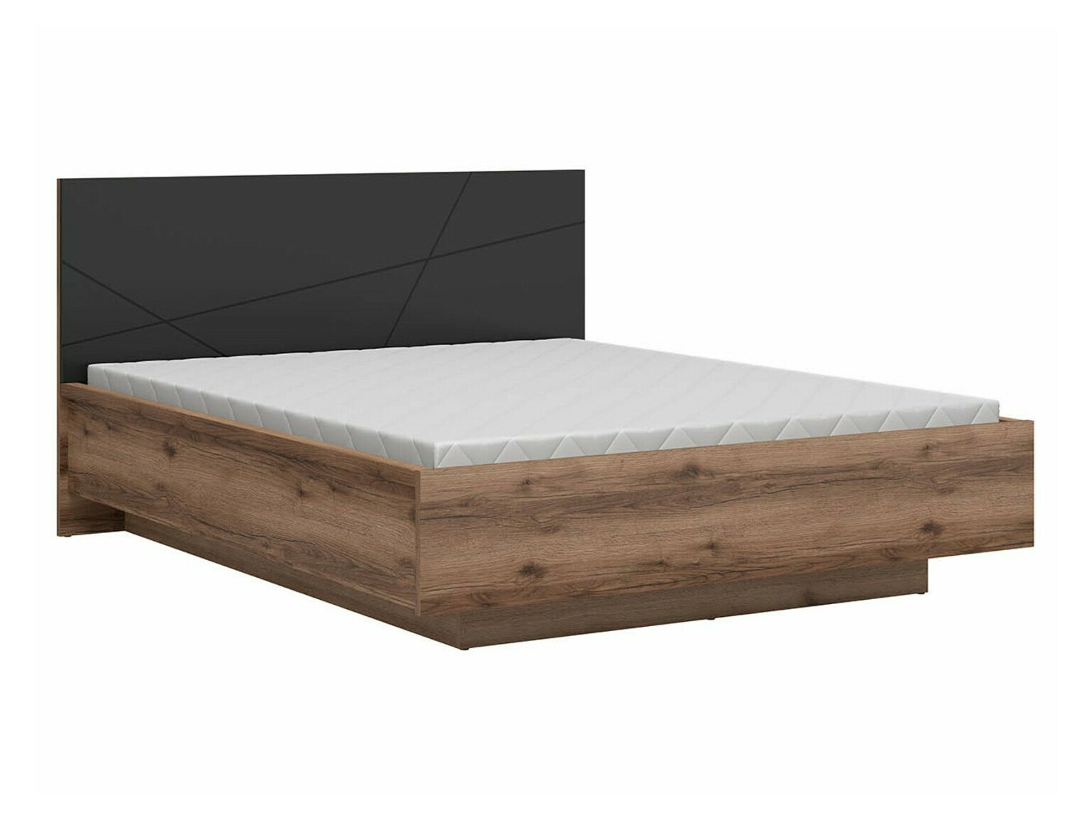 Letto Fivale 122 (Rovere delano scuro + Nero opaco)