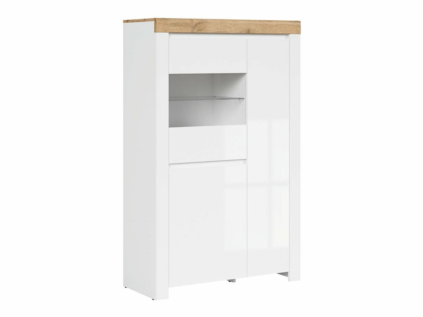 Scaffale Sonsoru 105 (Bianco + Bianco lucido + Quercia di Wotan)