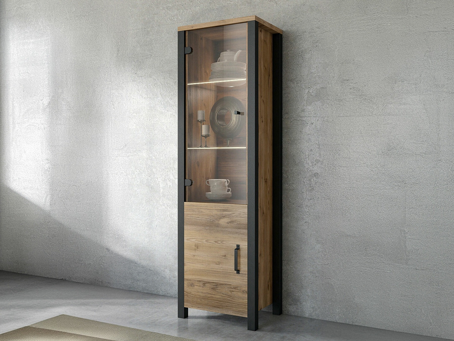 Scaffale Tornua 101 (Abete scuro + Nero opaco)